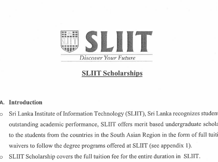 SLIIT Scholarships